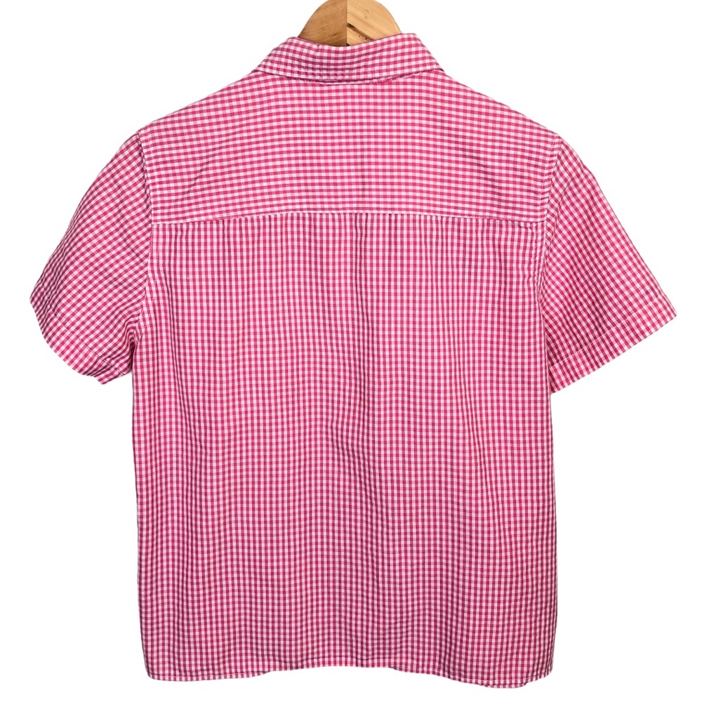 Blair Vintage 90s Gingham Floral Embroidered Picnic Cottagecore Pant Set Pink - Picture 6 of 14